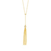 Movable Bead and Tassel Lariat Necklace