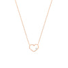 Rose Gold Open Wire Heart with Diamond Necklace