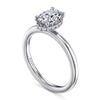 14K White Gold Hidden Halo Oval  Diamond Engagement Ring