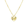 Bead-Trim Fluted Heart Medallion Necklace