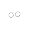 Sterling Silver 3mm x 25mm Diamond-Cut Hoop Earrings