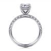 14K White Gold Emerald Cut Diamond Engagement Ring