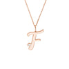 Script “F” Initial with Diamond Bezel Necklace
