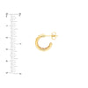 Beaded and Polished Open Hoop Earrings