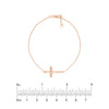 Sterling Silver Small Sideways Cross Bracelet
