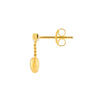 Horizontal Bar Earrings with Dangle Heart Chain