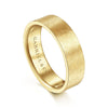 14K Yellow Gold 6mm - Men's Wedding Band in Brushed Finish