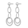10K White Gold Post Dangle Earrings