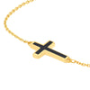 Black Enamel Sideways Cross Bracelet