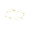 Fluted Star Dangle Adjustable Anklet