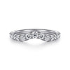 Curved Platinum French Pavé Diamond Wedding Band