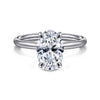 14K White Gold Oval Solitaire Diamond Engagement Ring