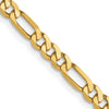 14K 3mm Flat Figaro Chain