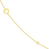 Sterling Silver CZ and Open Heart Station Long Necklace