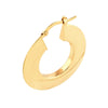Wide Triangular Tube Round Hoop Earrings