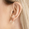 Medium White Enamel Round Twist Hoops