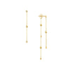 Alternating Bezel Diamond &amp; Bead Front &amp; Back Earrings