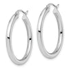 14K White Gold Polished Hoop Earrings