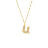 Block Lined Initial 'U' with Diamond Necklace