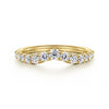 Curved 14K Yellow Gold French Pavé Diamond Wedding Band