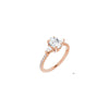 14K Rose 8x6 mm Oval 3/8 CTW Diamond Semi-Set French-Set Side-Stone Engagement Ring