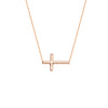 Large Sideways Cross Adjustable Necklace