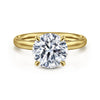 14K Yellow Gold Round Solitaire Diamond Engagement Ring
