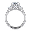 14K White Gold Round Three Stone Diamond Engagement Ring