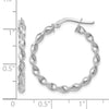 14K White Gold Twisted Hoop Earrings