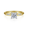 14K White-Yellow Gold Round Diamond Channel Set Engagement Ring