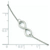 14K White Gold Polished Infinity 9 inch Plus 1 inch Extender - Total 10 inch Anklet