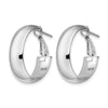 14K with White Rhodium Plating Polished Hoop Earrings