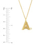 Block Lined Initial 'A' with Diamond Necklace