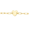 Kid's Paper Clip Chain Bracelet with Heart