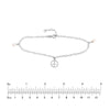 Sterling Silver Peace Sign and Pearl Anklet