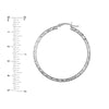 Sterling Silver 4mm x 40mm Diamond-Cut Hoop Earrings