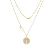 Lord's Prayer Disc Necklace with Crosses