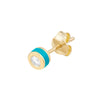 Bezel Set Diamond Stud w/Turq Enamel