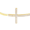 Sterling Silver Sideways CZ Cross Bracelet
