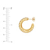 Puff Corrugated Open Hoop Earrings