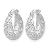 14K White Gold Polished Hoop Earrings