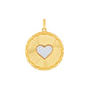 Two Tone Fluted Heart Charm