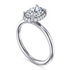 14K White Gold Oval Hidden Halo Diamond Engagement Ring