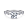 14K White Gold Round Diamond Engagement Ring