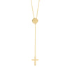 Cross Lariat Necklace with Disc