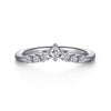 Curved 14K White Gold Princess Cut and Round Diamond Anniversary Band