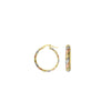 Tri-Color Ribbed Hoop Earrings