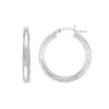 3x25mm D/C Florentine Round Hoop Earrings