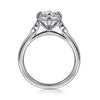 14K White Gold Oval Three Stone Diamond Engagement Ring