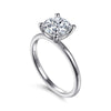 14K White Gold Round Solitaire Diamond Engagement Ring